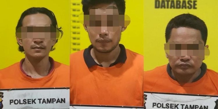 Polsek Tampan Tangkap Tiga Tersangka Penyalahgunaan Narkoba di Hotel De White Pekanbaru