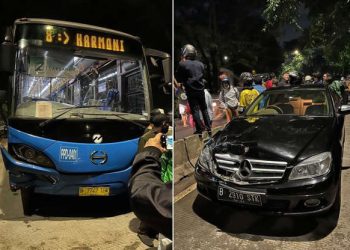 Tidak Ada Korban Jiwa, Begini Kronologi Kecelakaan Bus TransJakarta Vs Mercy Lawan Arah di Jaksel