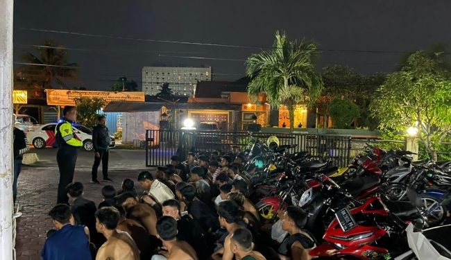 Gelar Patroli Balap Liar, Polresta Pekanbaru Amankan 30 Unit Sepeda Motor