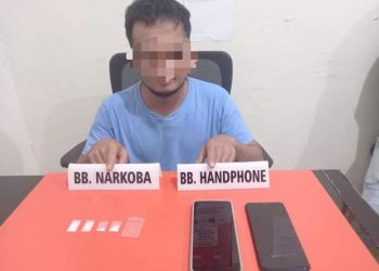 Tim Ojoloyo Polres Kampar Tangkap Pelaku Bandar Narkoba di Perkebunan Kelapa Sawit
