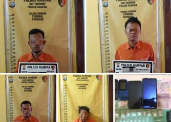 Seorang Wanita dari 4 Orang Tersangka Pengedar Narkoba di Ringkus Polsek Kampar