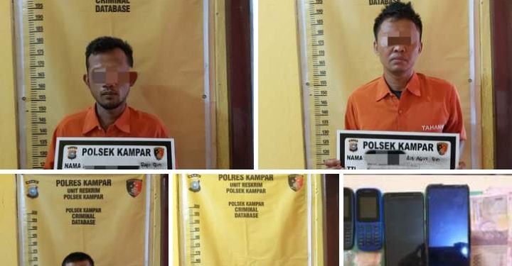 Seorang Wanita dari 4 Orang Tersangka Pengedar Narkoba di Ringkus Polsek Kampar