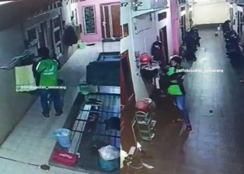 Pria Berjaket Driver Ojol di Tembalang Semarang Terekam CCTV Maling Pakaian Dalam Wanita