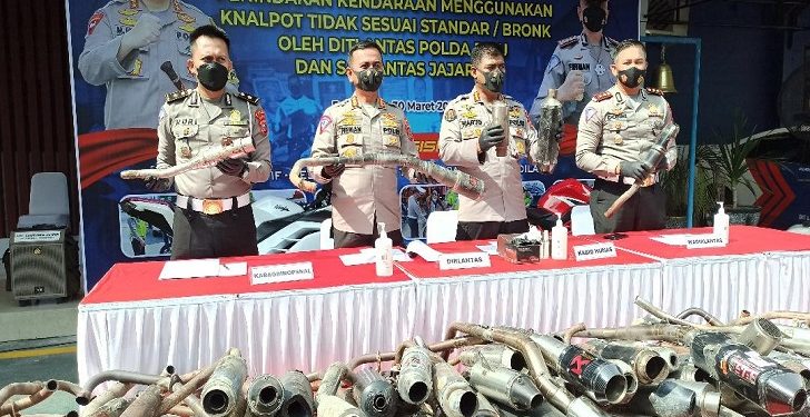 Mengganggu Kenyamanan Masyarakat 343 Knalpot Brong Disita Dirlantas
