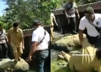 Gubernur NTB Kepleset hingga Terguling Saat Kunjungi Warga Gegara Jalan Licin dan Insfrastruktur Terbatas