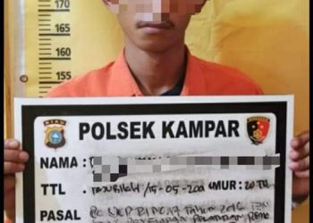 Polsek Kampar Amankan Pelaku Penganiayan Anak Dibawah Umur