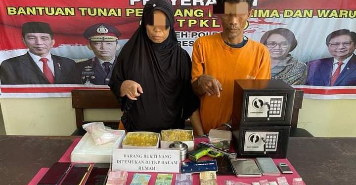Jadi Bandar Narkoba, Pasutri di Ringkus Polsek Perhentian Raja