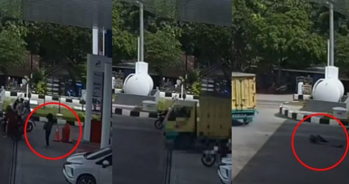 Tragis! Wanita Tertabrak dan Terseret Truk di Dalam SPBU, Begini Videonya