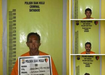 Empat Pelaku Judi Qiu-qiu di Ringkus Polsek Siak Hulu di Warung Tuak