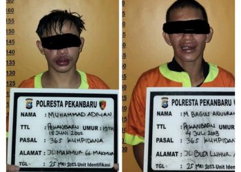 Sudah Beraksi 6 Lokasi, Dua Pelaku Spesialis Jambret Diringkus Polresta Pekanbaru