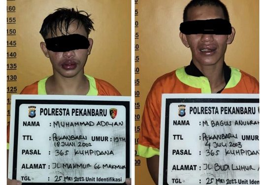 Sudah Beraksi 6 Lokasi, Dua Pelaku Spesialis Jambret Diringkus Polresta Pekanbaru