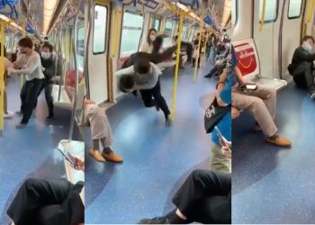 2 Pria Terlibat Dalam Perkelahian Gaya MMA di Kereta MTR