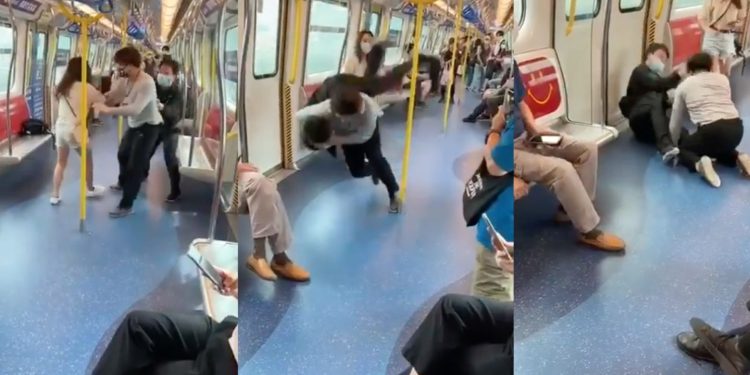 2 Pria Terlibat Dalam Perkelahian Gaya MMA di Kereta MTR