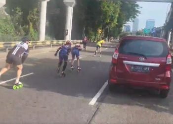 Penjelasan Polisi soal Rombongan Sepatu Roda di Tengah Jalan Gatot Subroto