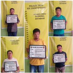Polsek Kelayang Ringkus 5 Pelaku Perjudian