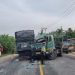 Dua Truk Beradu Kambing di Jalan Lintas Timur Pelalawan