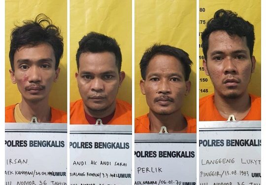 Dua Hari Perburuan, Polisi di Bengkalis Tangkap 4 Bandar Sabu