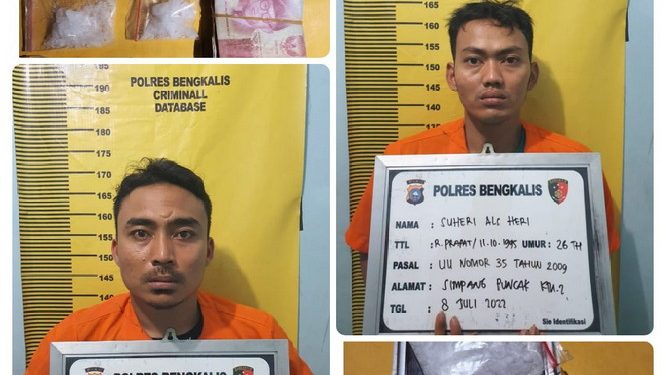 Polisi Tangkap 2 Bandar Sabu di Bathin Solapan, Bengkalis
