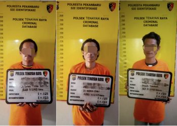 Polsek Tenayan Raya Tangkap Pelaku dan Penadah Pencurian Motor di Pasar Tangor