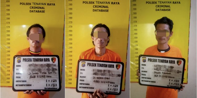 Polsek Tenayan Raya Tangkap Pelaku dan Penadah Pencurian Motor di Pasar Tangor