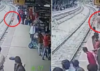 Video Detik-Detik Seorang Penumpang Hampir Jatuh di Rel Kereta Api dan Ditolong Oleh Petugas, Viral di Media Sosial