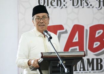 Gubri Syamsuar dalam sambutannya di peresmian markas DDII Provinsi Riau