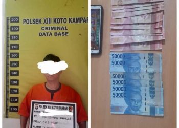 Polsek XIII Koto Kampar Ringkus Agen Chip Judi Online Higgs Domino di Kelurahan Batu Bersurat