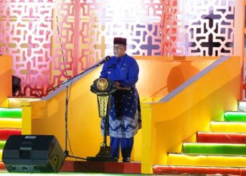 Wagubri Edy Natar saat penutupan MTQ Riau di Rohil