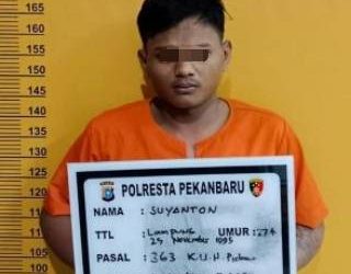 Curi Motor di Hotel Pekanbaru, Suyanton Ditangkap Polisi