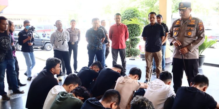 15 Orang Komplotan Geng Motor Yang Diduga Aniaya Warga di Pekanbaru Ditangkap