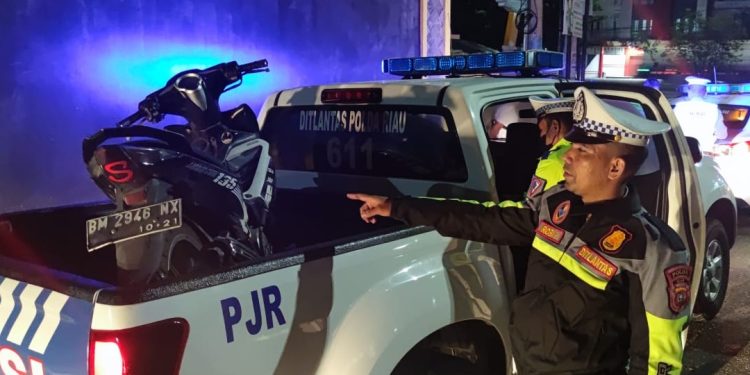 Dalam Sepekan, Ditlantas Polda Riau dan Jajaran Polres Amankan 55 Sepeda Motor Balap Liar