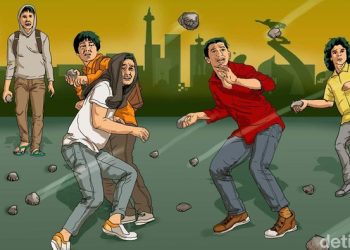 Mahasiswa FT dan FIK Unimed Saling Lempar Batu, Seorang Mahasiswa Terluka