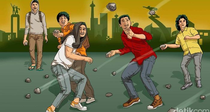 Mahasiswa FT dan FIK Unimed Saling Lempar Batu, Seorang Mahasiswa Terluka