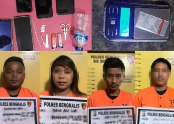 Pesta Sabu di Hotel, Empat Pelaku Ditangkap Polres Bengkalis