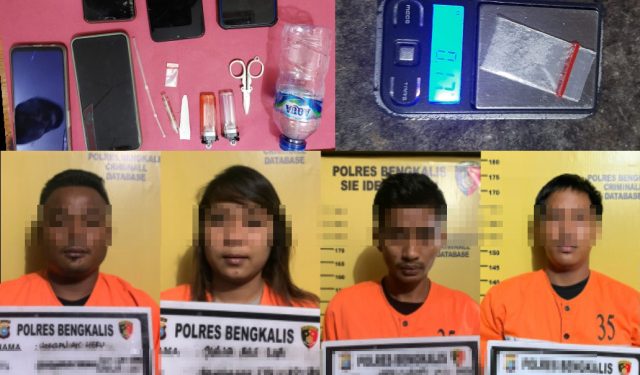 Pesta Sabu di Hotel, Empat Pelaku Ditangkap Polres Bengkalis
