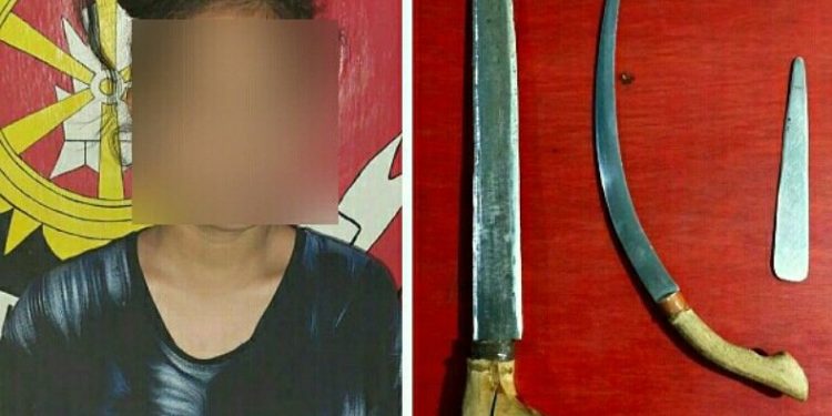 Ancam Tamu Dengan Sajam di Kos, Perempuan Mabuk Miras Ditangkap Polisi