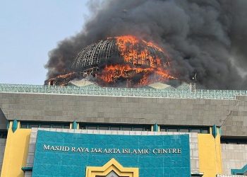 Ini Dugaan Penyebab Terbakarnya Kubah Masjid Islamic Center Versi Polisi