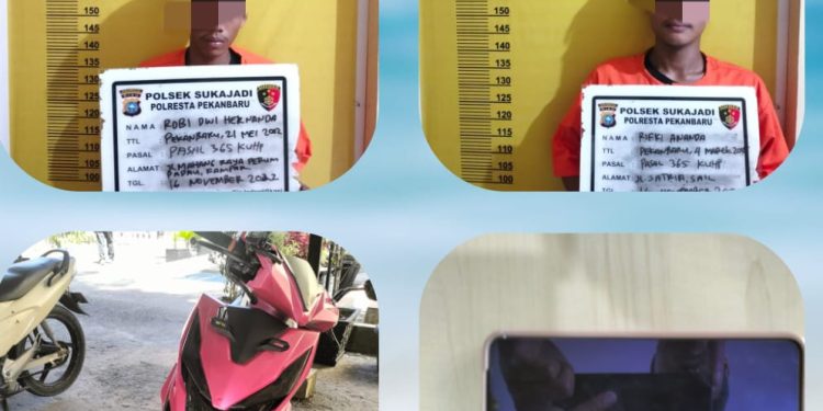 Gagal Beraksi, Dua Jambret di Pekanbaru di Gulung Unit Reskrim Polsek Sukajadi