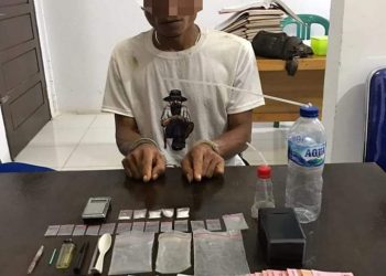 Polsek XIII Koto Kampar Tangkap Seorang Pria Terduga Pengedar Sabu