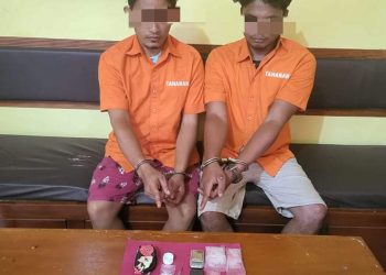 Dua Pelaku Pengedar Narkoba di Ringkus Polsek Tapung Hulu Saat Transaksi