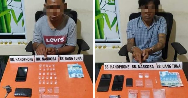 Dua Pengedar Narkoba di Desa Bukit Sembilan Diringkus Satnarkoba Polres Kampar