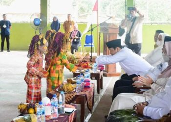 Ketua DPRD Yulisman di acara penyerahan Bankeu Khusus di Inhu