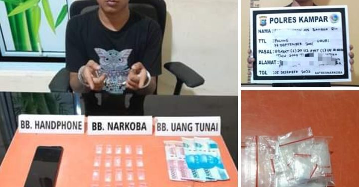Amankan 23 Paket Sabu Siap Edar, Pelaku Narkoba di Tambang Ditangkap Satnarkoba Polres Kampar