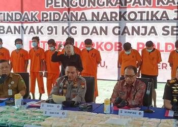 Polda Riau Gagalkan 91 Narkoba Siap Edar, 12 Pelaku Ditangkap
