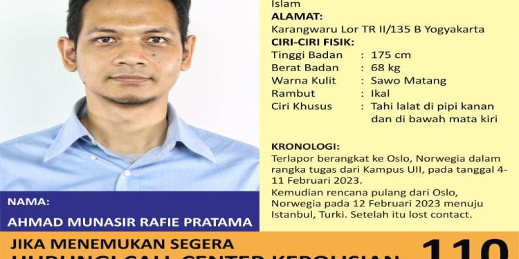 Cari Dosen UII yang Hilang, KJRI Istanbul Libatkan Kepolisian Turki