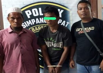 Polsek Simpang Empat Asahan Amankan Pria Pelaku Pencurian Besi Sutet