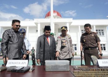 Kejari Jayawijaya Musnahkan 8 Senjata Api dan 919 Amunisi