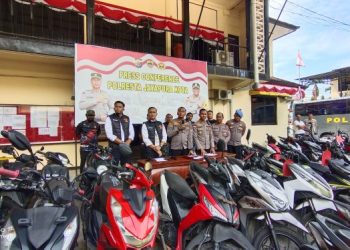 Polresta Jayapura Kota Jaring 34 Motor Curian, 12 di Antaranya Teridentifikasi