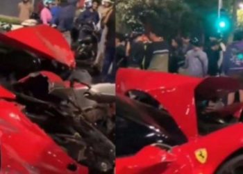 Polisi Amankan Pengemudi Ferarri Usai Tabrak 2 Mobil dan 3 Motor
